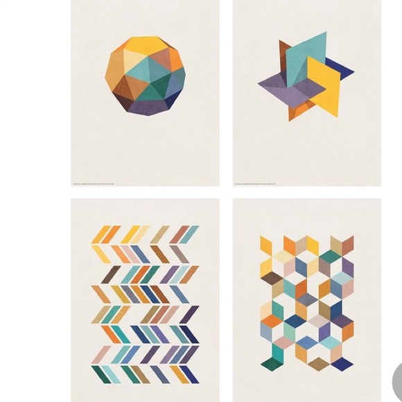 Ikea Bild prints set of 4 geometric shapes - Picture 2 of 2